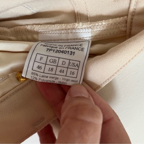 VTG Christian Dior Boutique flat front virgin wool blend cream pants US … - Picture 7 of 15